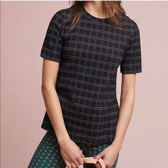 Anthropologie Tops - Anthropologie Postmark Keisha Grid Printed Structured Top